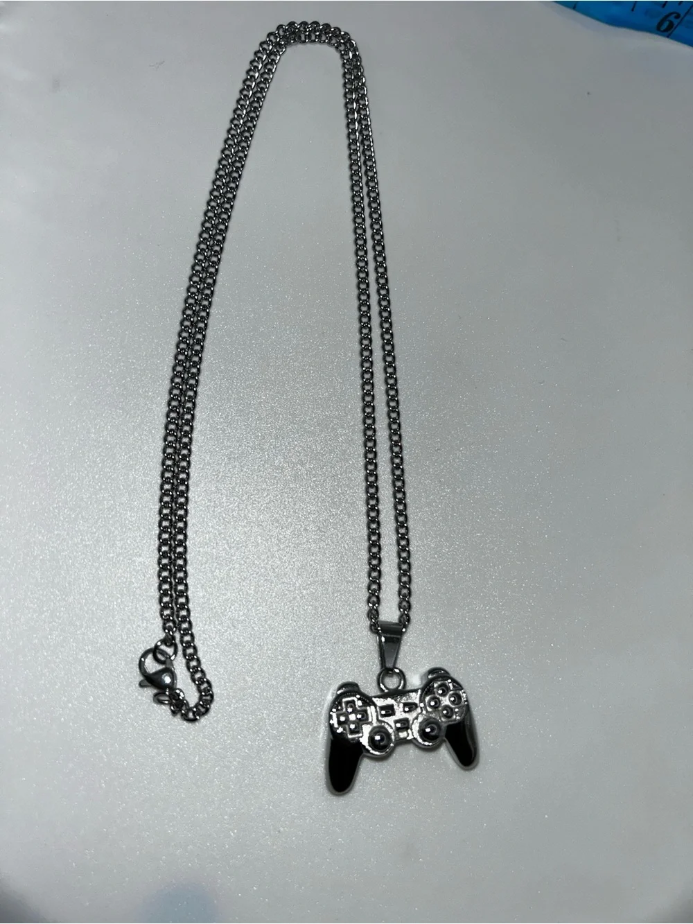Stainless Steel Silver Game Controller Pendant Necklace
